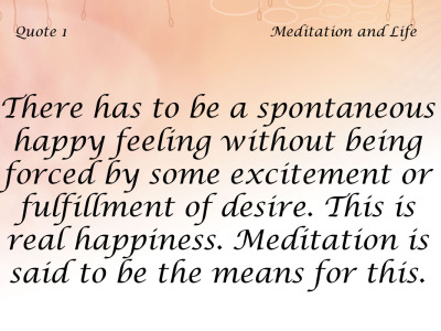 Meditation and LIfe 